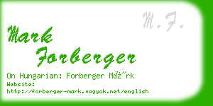 mark forberger business card